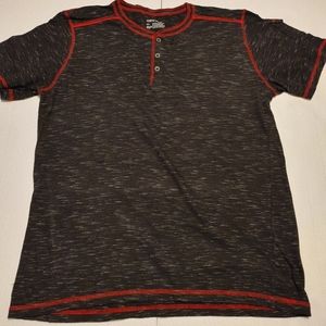 Mens Vertical Sport Black with Red Trim T Shirt